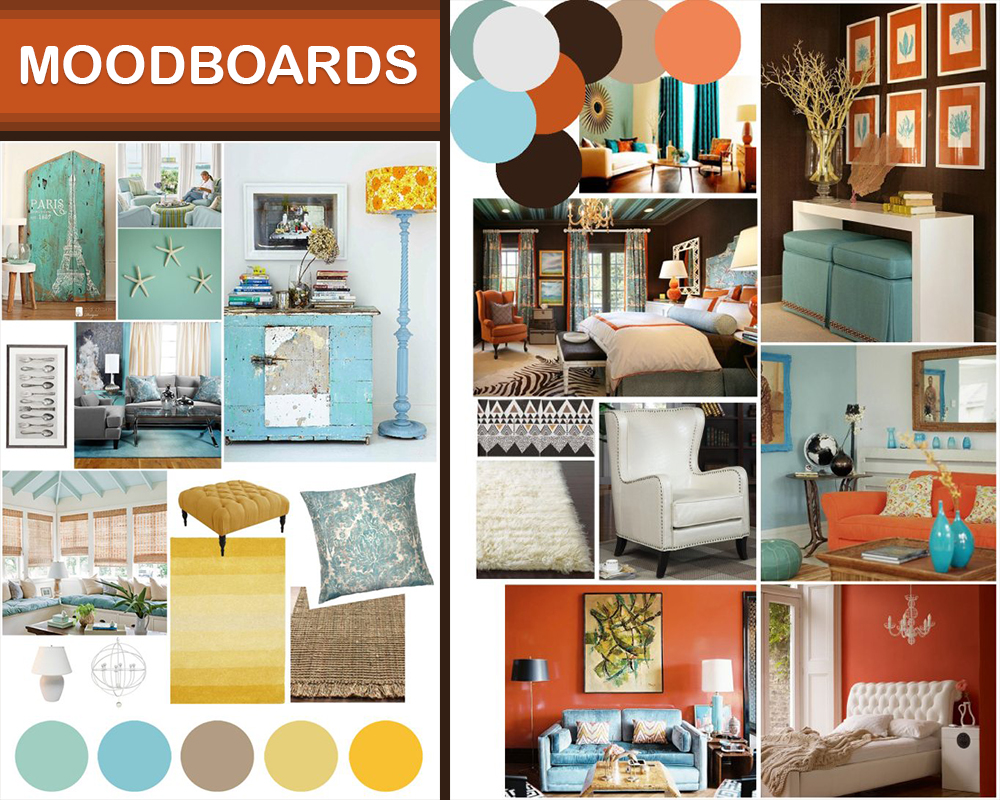 Brand moodboard showing colour palette, typography and imagery